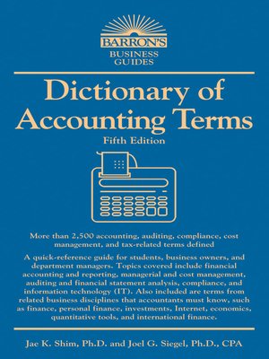 Dictionary of Accounting Terms - ebook